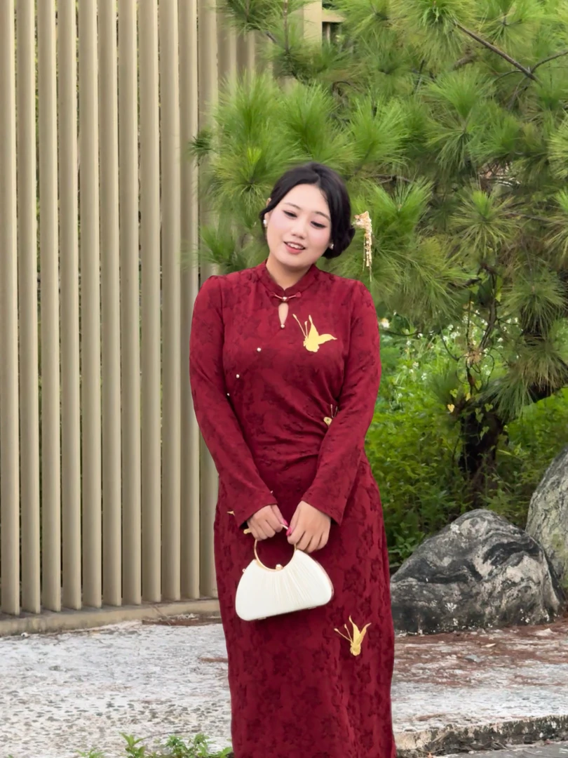 码加加【COCO LESLEY】56822秋季新款胖MM新中式改良旗袍暗纹提花