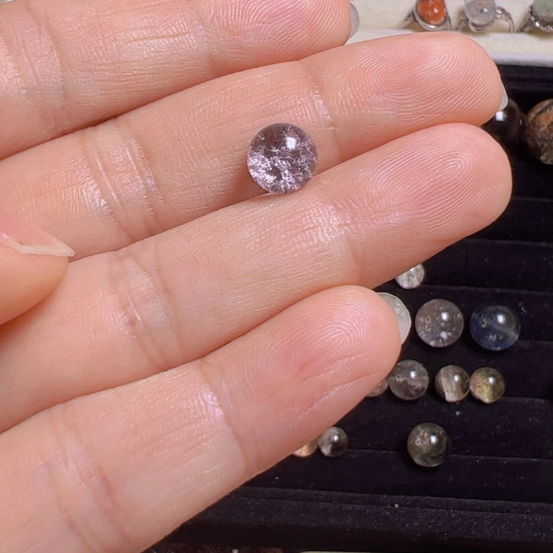 水晶手链银S800镀金镶嵌柒*