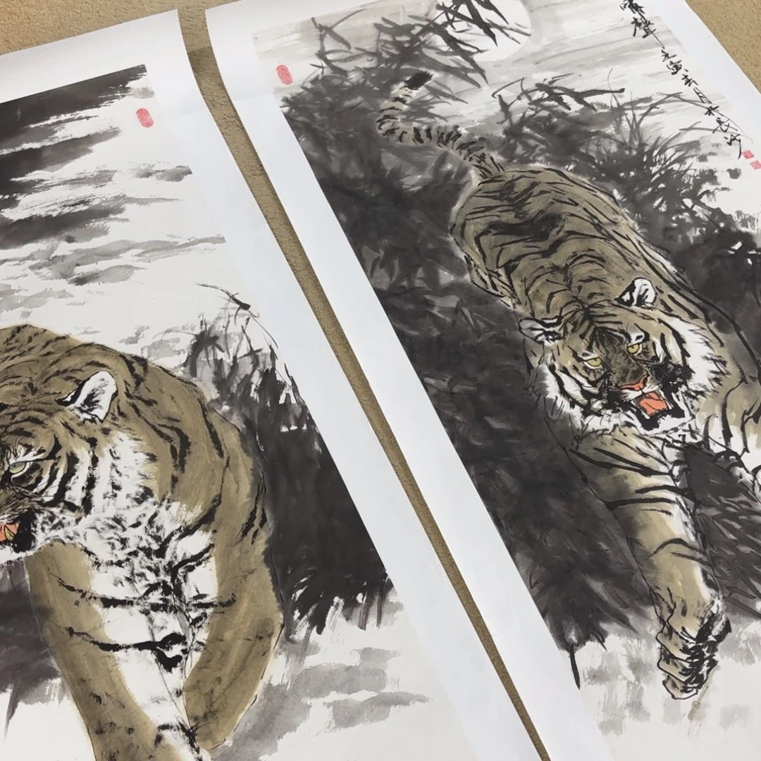 国画胃*力绘画作品婉。