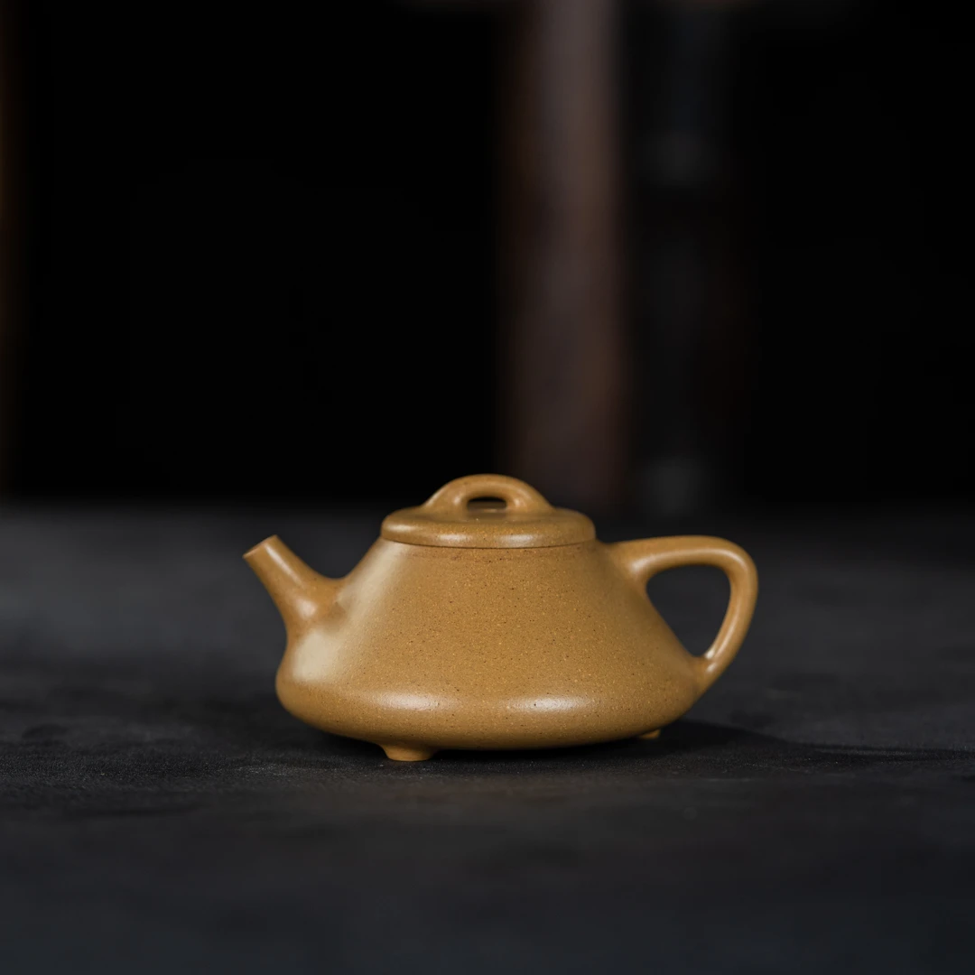 【砂界传家】子冶石瓢 王景制 全手工 黄金段 150cc 紫砂壶