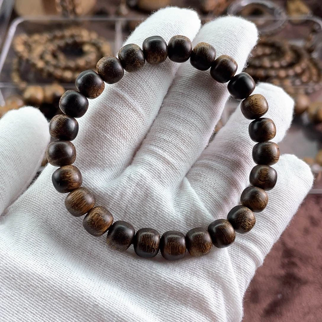 沉香手串铁*越南芽庄白棋虎斑留疤