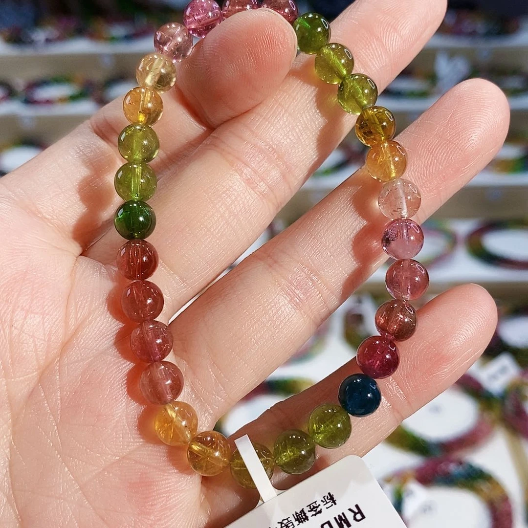 碧玺手链未镶嵌G2376素圈颜色微差