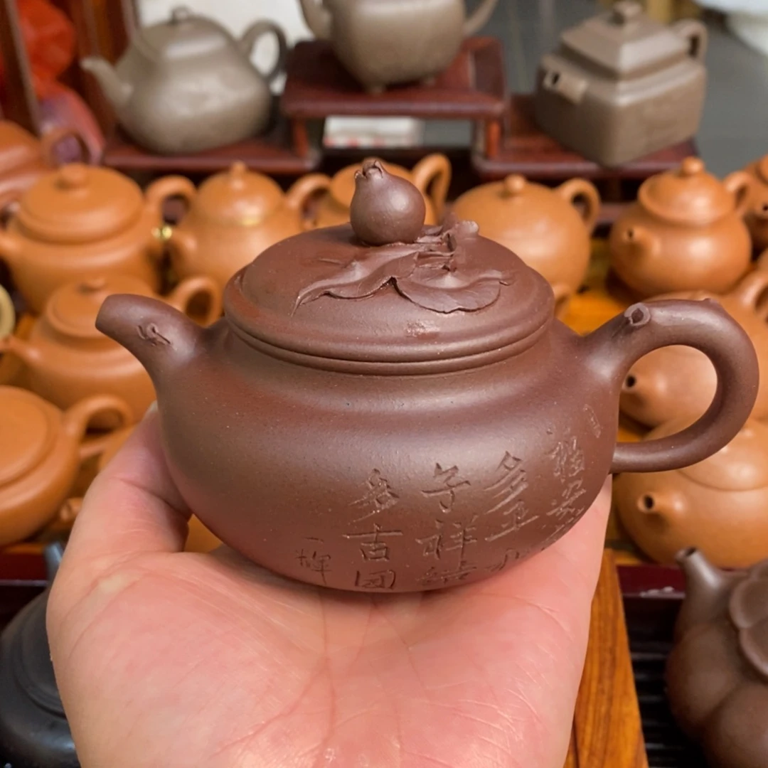 长***伟紫砂茶壶紫砂壶仿古贴花