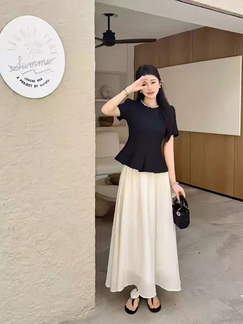 福利清仓~夏季少女风法式气质时尚套装7025