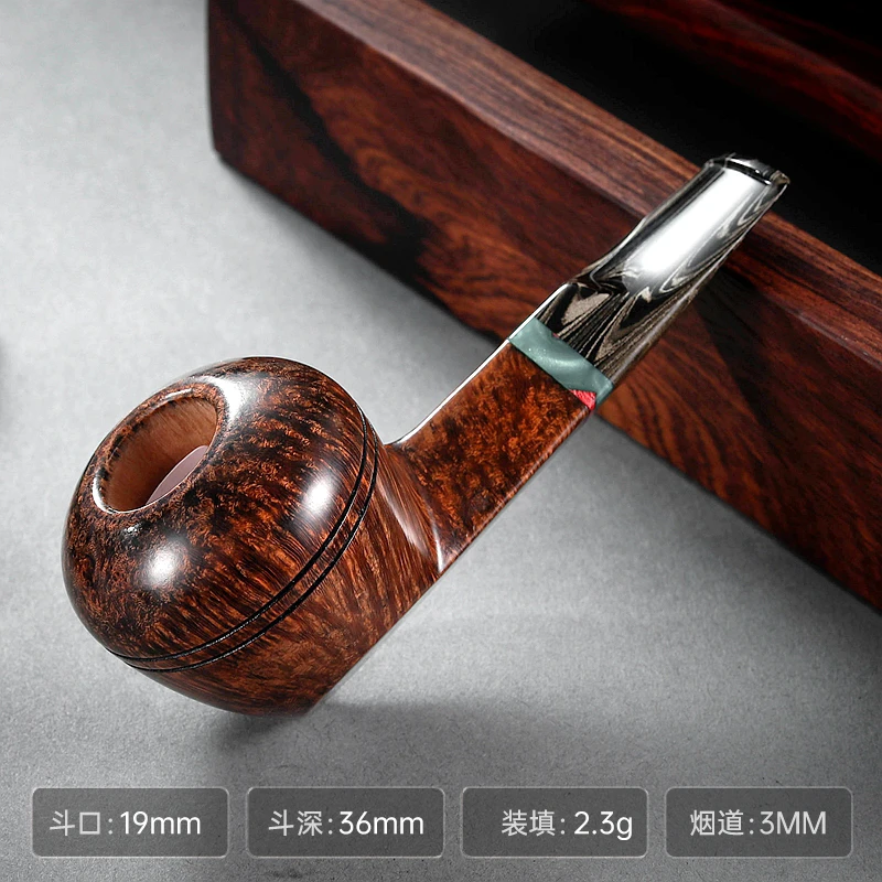 19*36 3MM 双腰线牛头犬精品石楠木烟斗西班牙料手工坎伯兰斗嘴