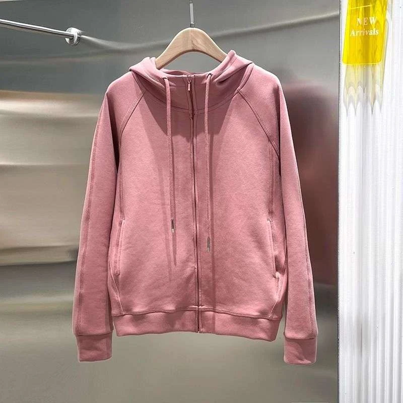 气质显瘦运动外套秋季百搭舒适纯棉连帽开衫女卫衣款外穿修身秋秋