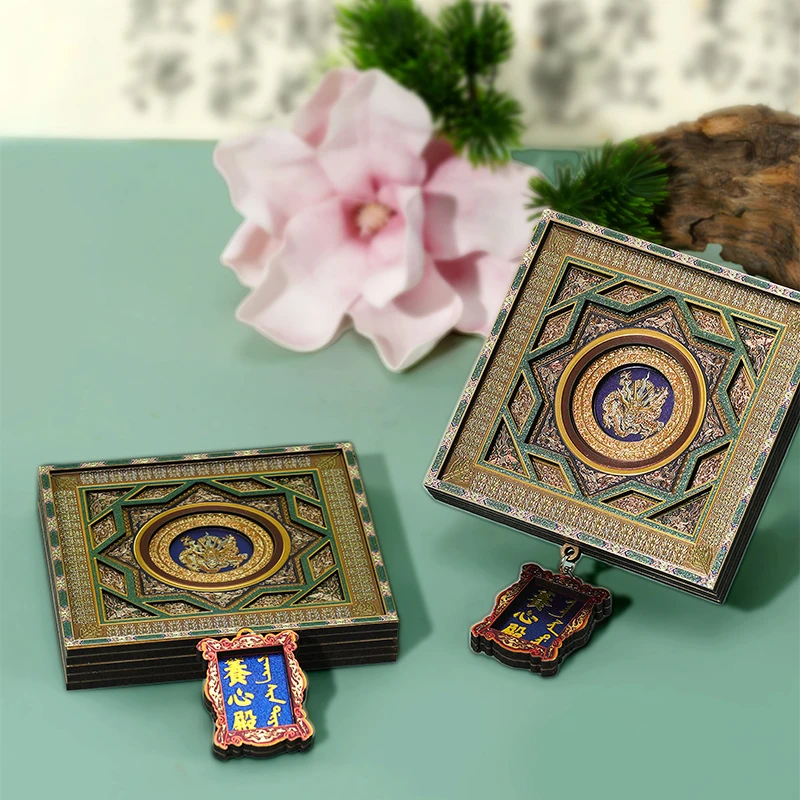 故宫角楼咖啡养心殿蟠龙藻井木质冰箱贴文创中国风景点新款磁吸贴