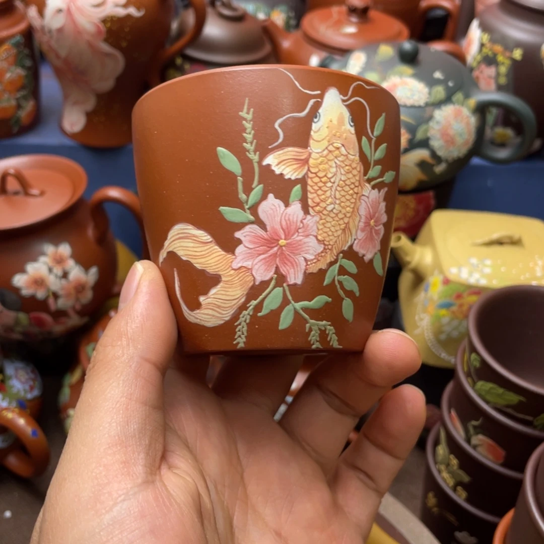 茶杯红泥紫砂主人杯150cc