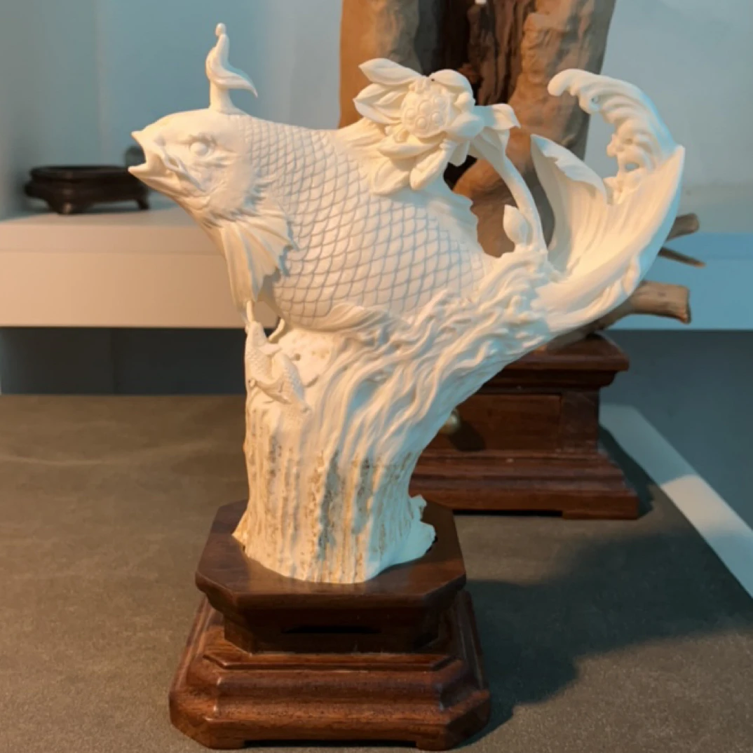 鹿角鳌鱼香炉摆件手工