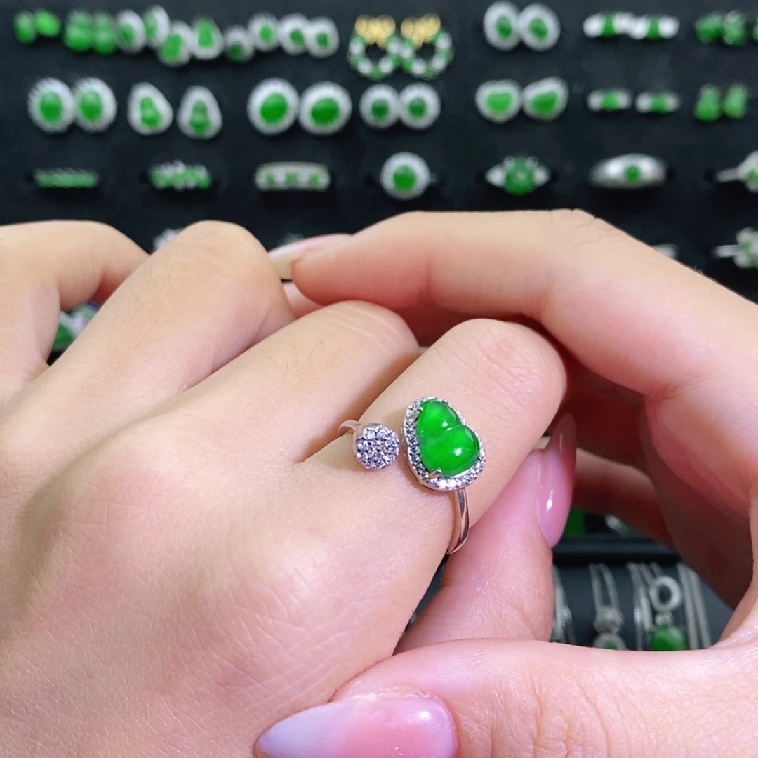 翡翠银S925镶嵌戒指多样性