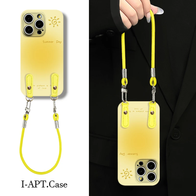 渐变黄小太阳菲林软壳适用iPhone苹果16手机壳华为oppo小米vivo新