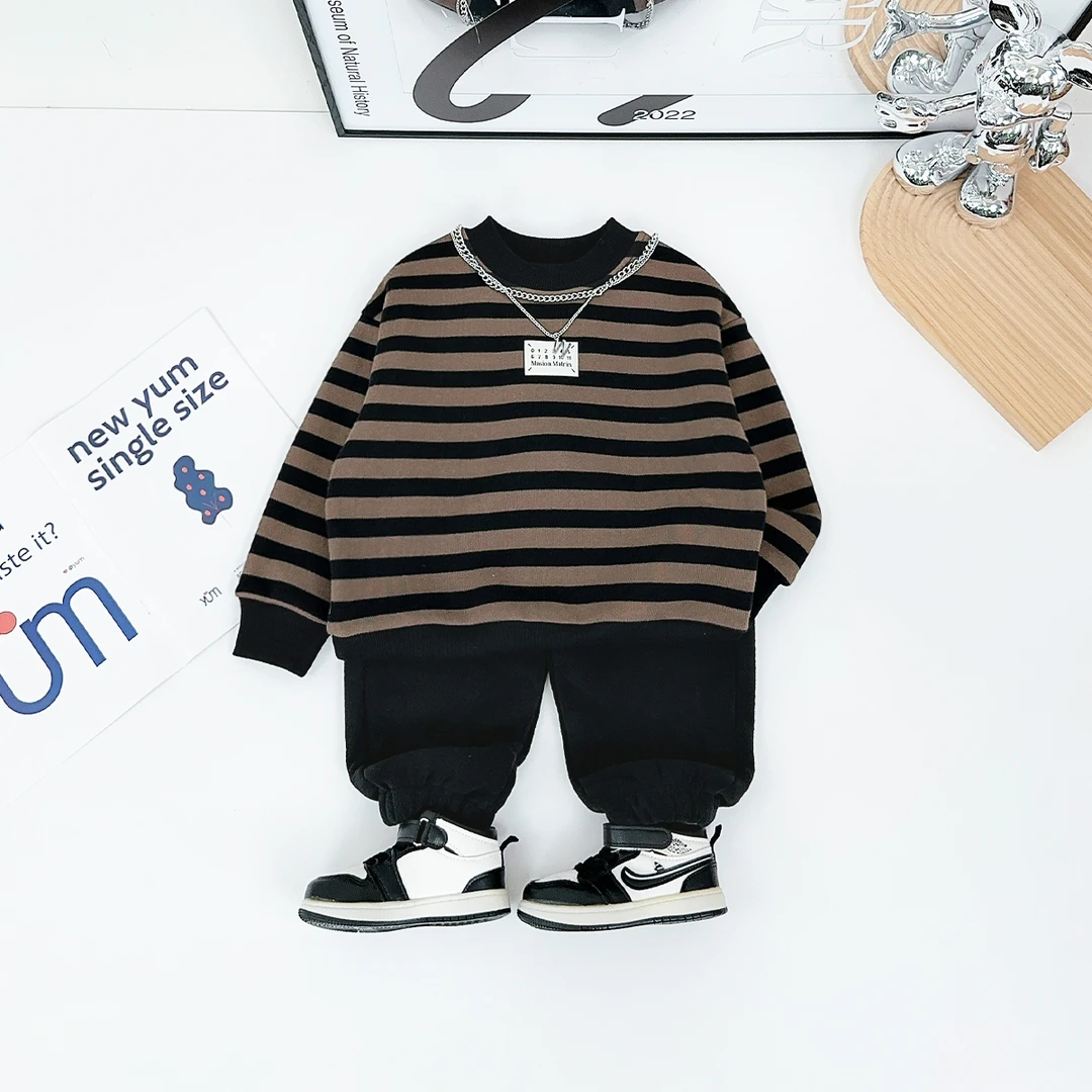 儿童卫衣加绒款长袖2024新款秋冬装男童 D-WG27672 悠悠童话童装