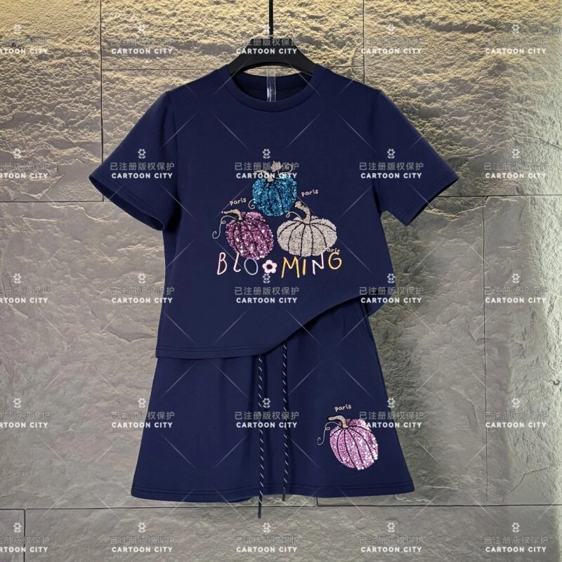 WMA-A237<原创系列>丨<小南瓜>宽松版夏季T恤短裙休闲套装