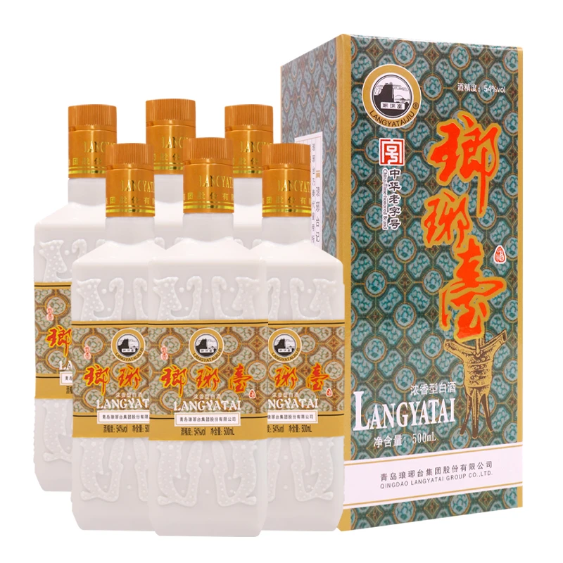 琅琊台54度方高高度浓香粮食酒54度500mL*6