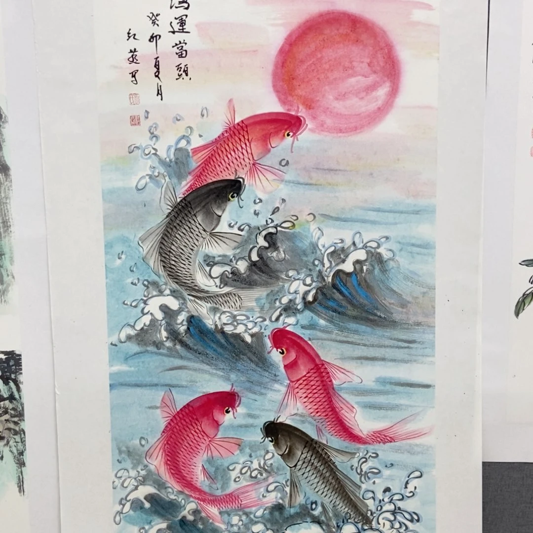 国画荷*手写手绘国画作品95