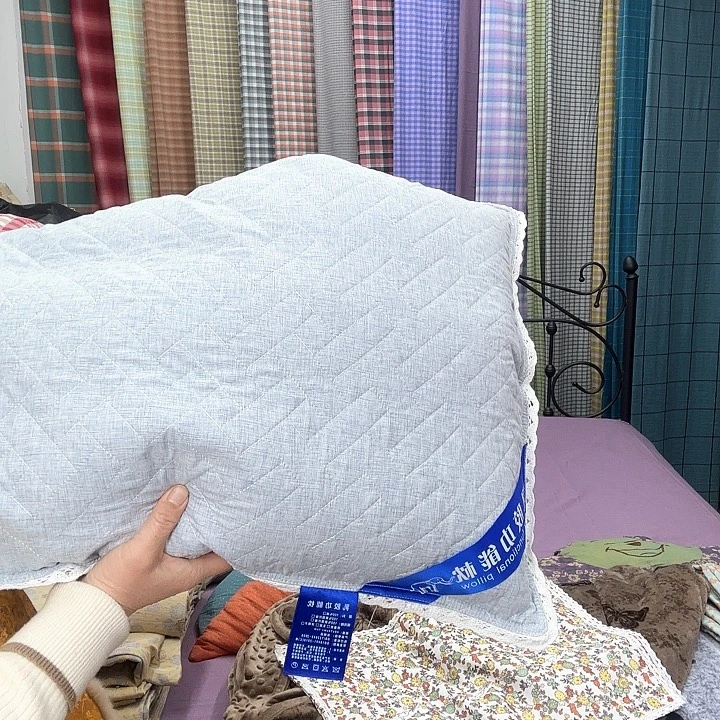 棉灰色乳胶贴片枕