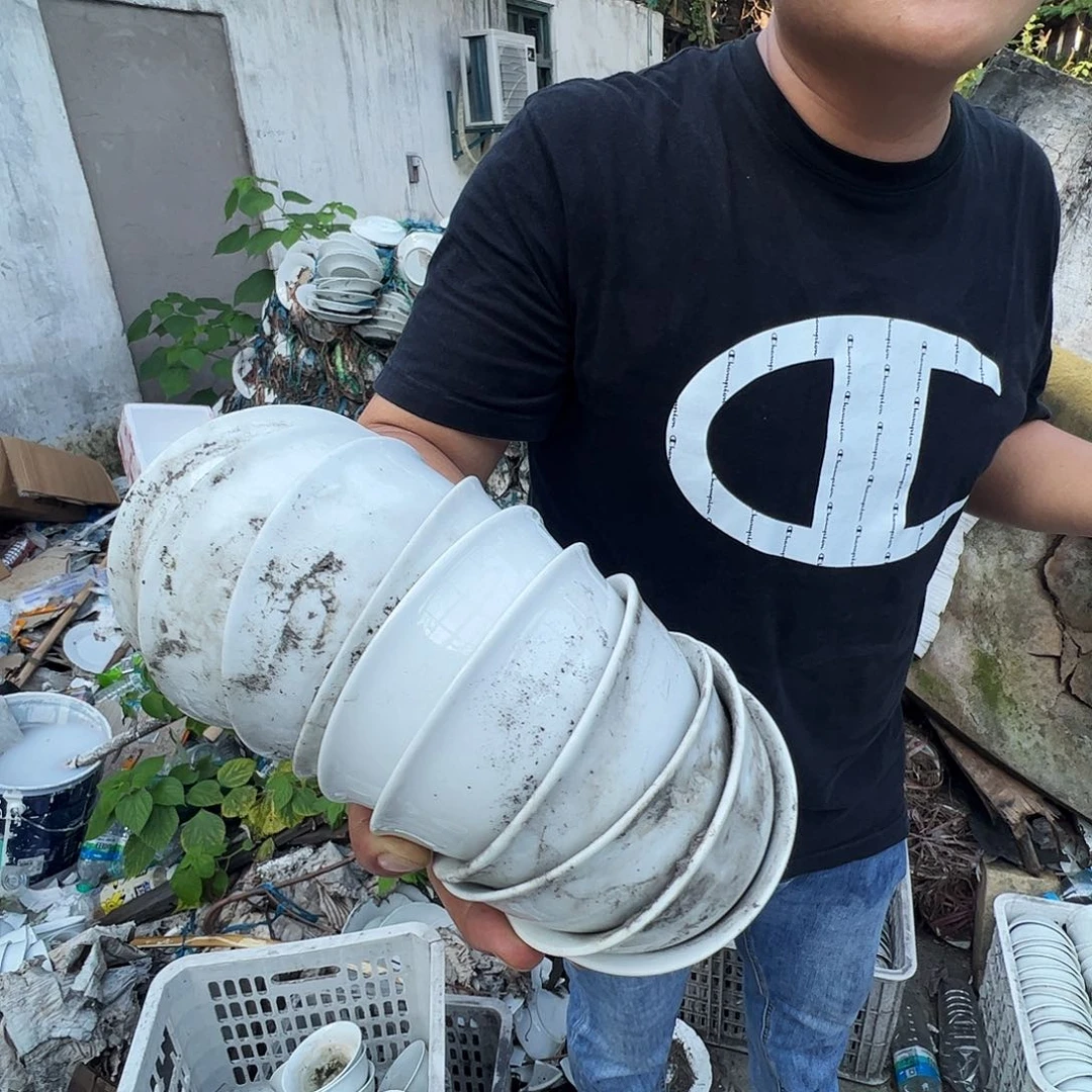 瓷片景德镇陶瓷老白胎4寸茶碗汤碗10只