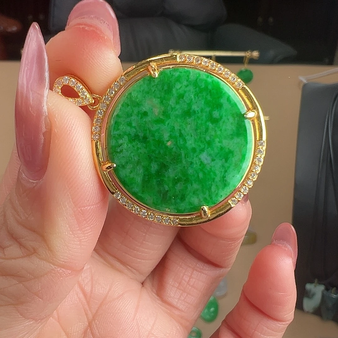 翡翠银S925镶嵌颈饰吊坠