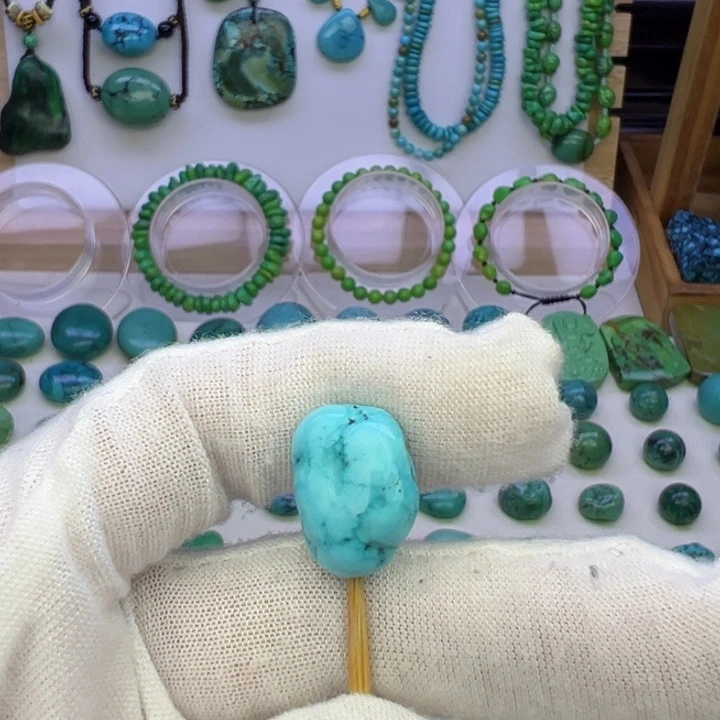 绿松石蓝料随行吊坠12.8mm兰