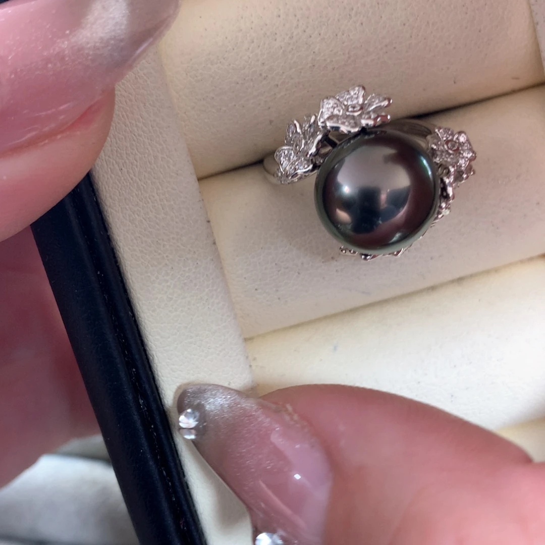 海水珍珠戒指银S925镶嵌