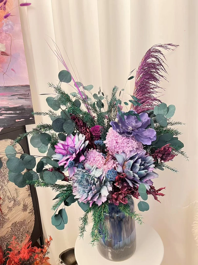 紫气东来永生花玄关花套装