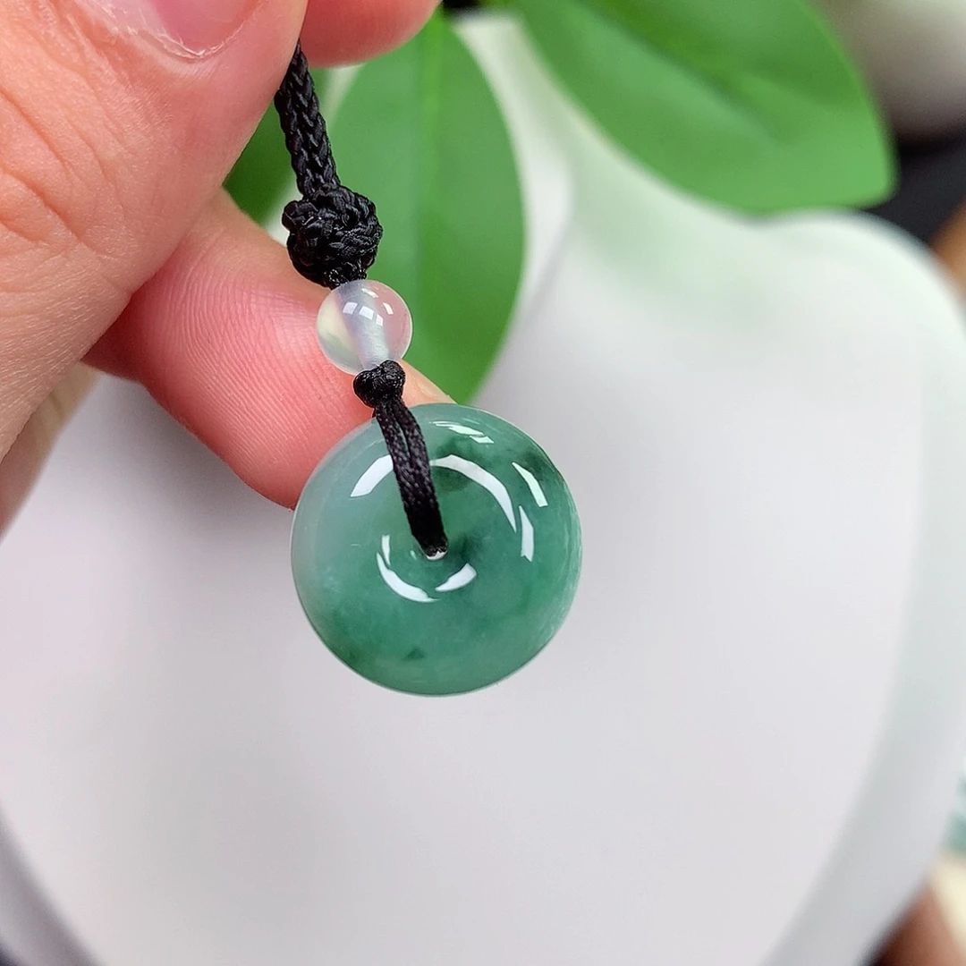 颈饰未镶嵌翡翠平安扣 16.1x10.1mm