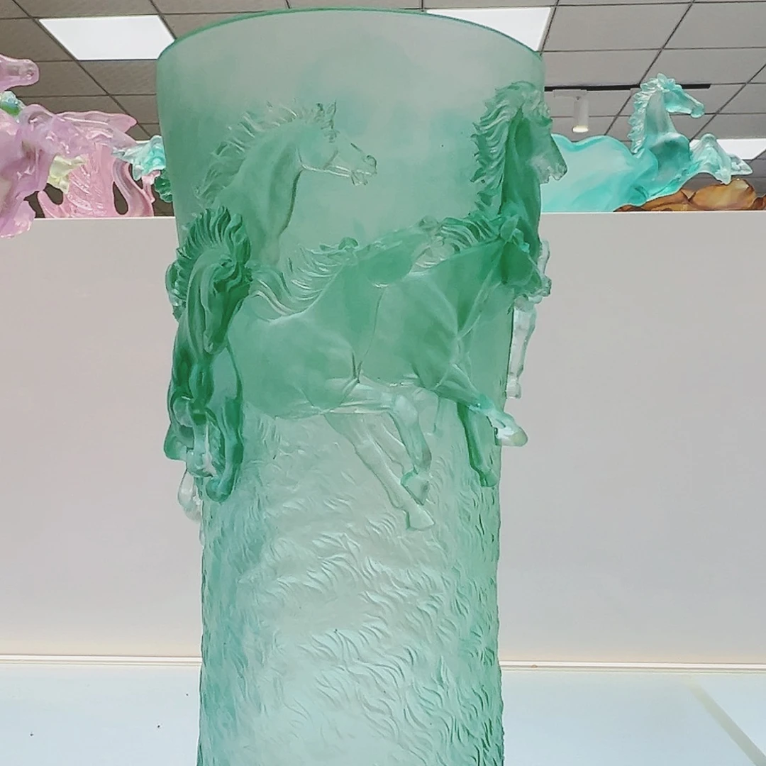 【闪购商品】手工艺品琉璃山****榈八骏图