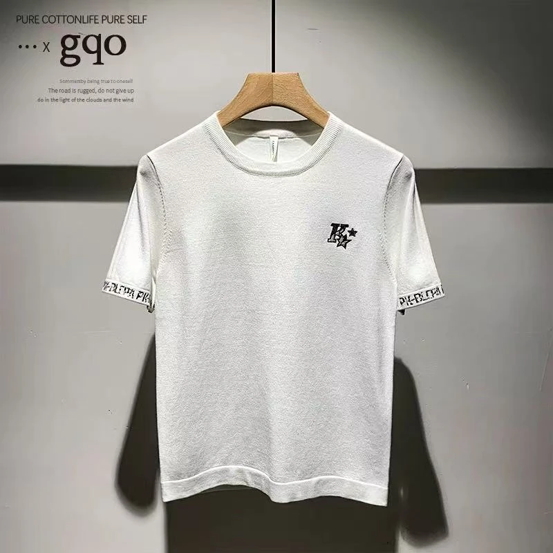 785男士春秋款针织短袖西海岸高品质上衣白色