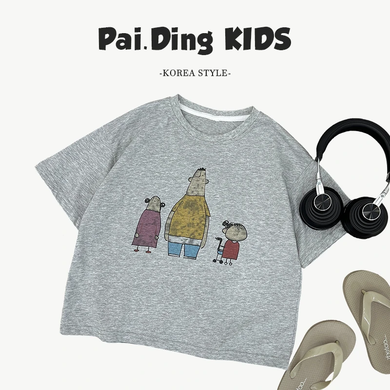 【小首尔】Q2现货-夏装儿童卡通印花休闲宽松百搭短袖T恤SJ5725