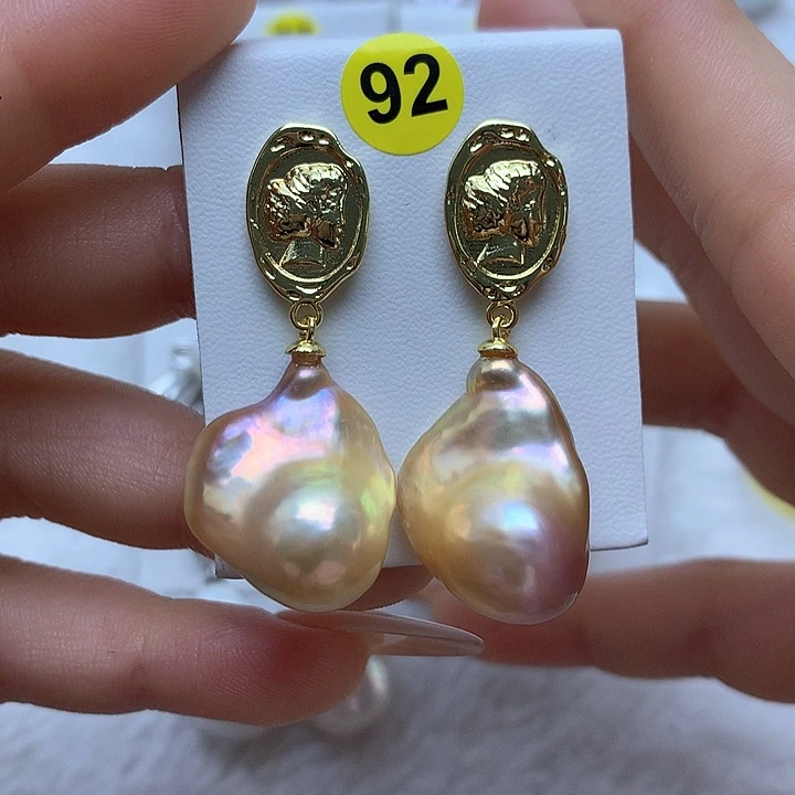 淡水珍珠耳饰银S925镶嵌