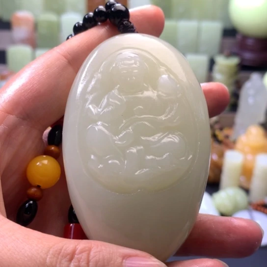 石材方解石手把件