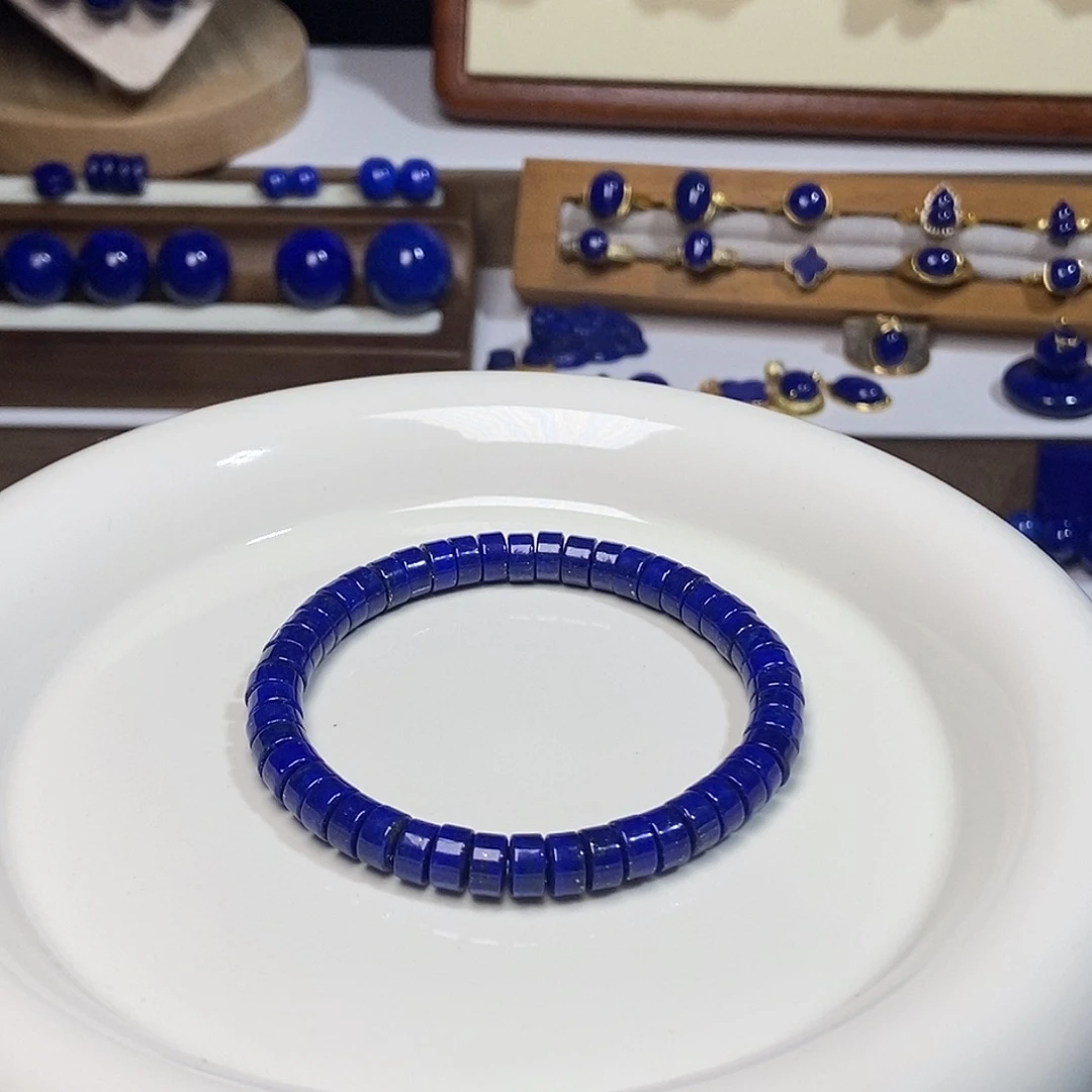 青金石未镶嵌6.5mm精工药片手串
