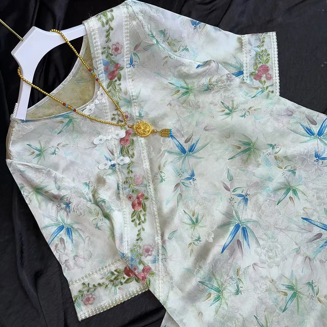 0245-常熟新中式【长歌行】夏季新款气质老料百搭透气连衣裙