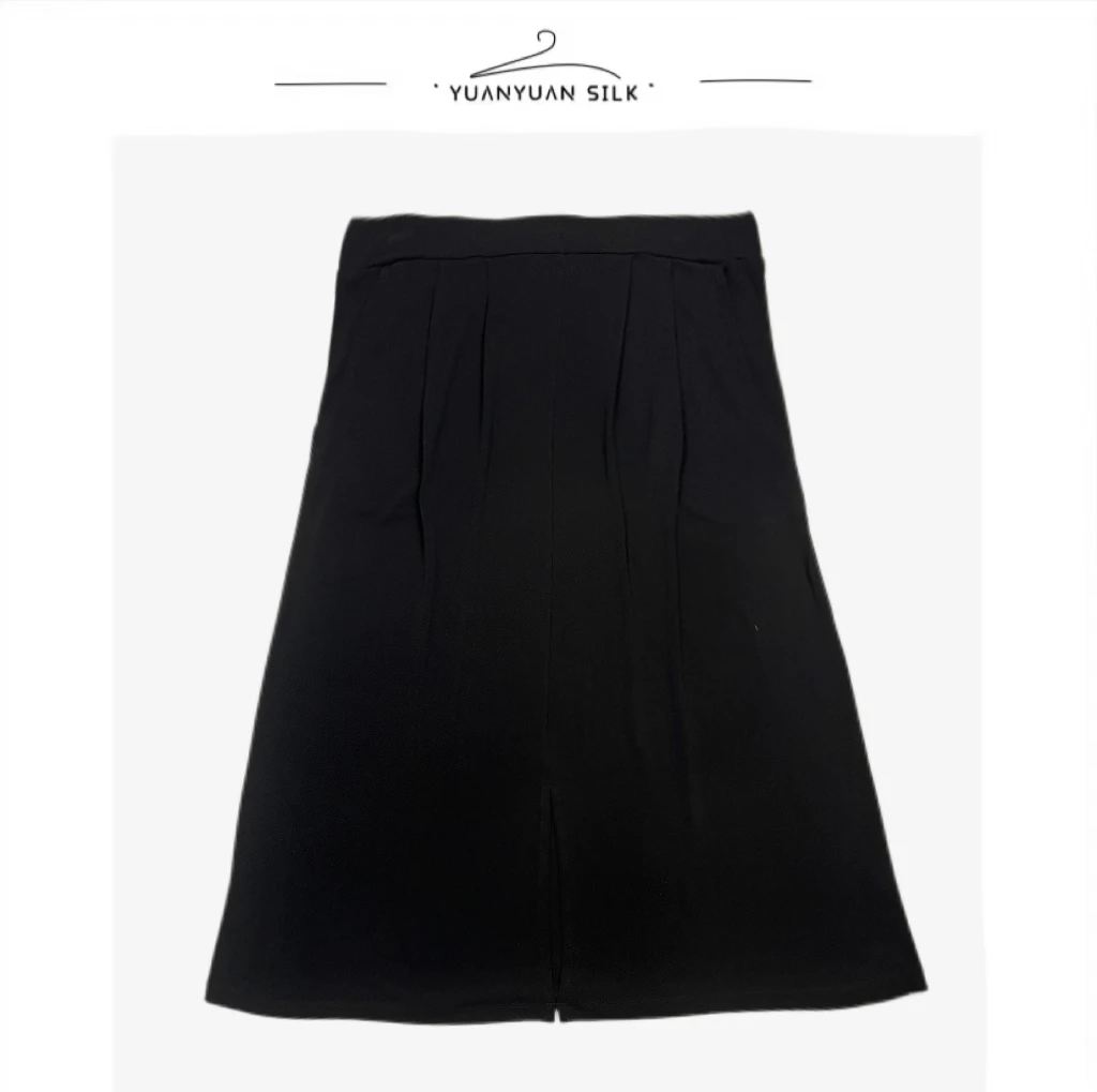 A 老钱风 前开叉~加捻100%桑蚕丝~柔滑细腻！轻盈透气！半身裙j1148