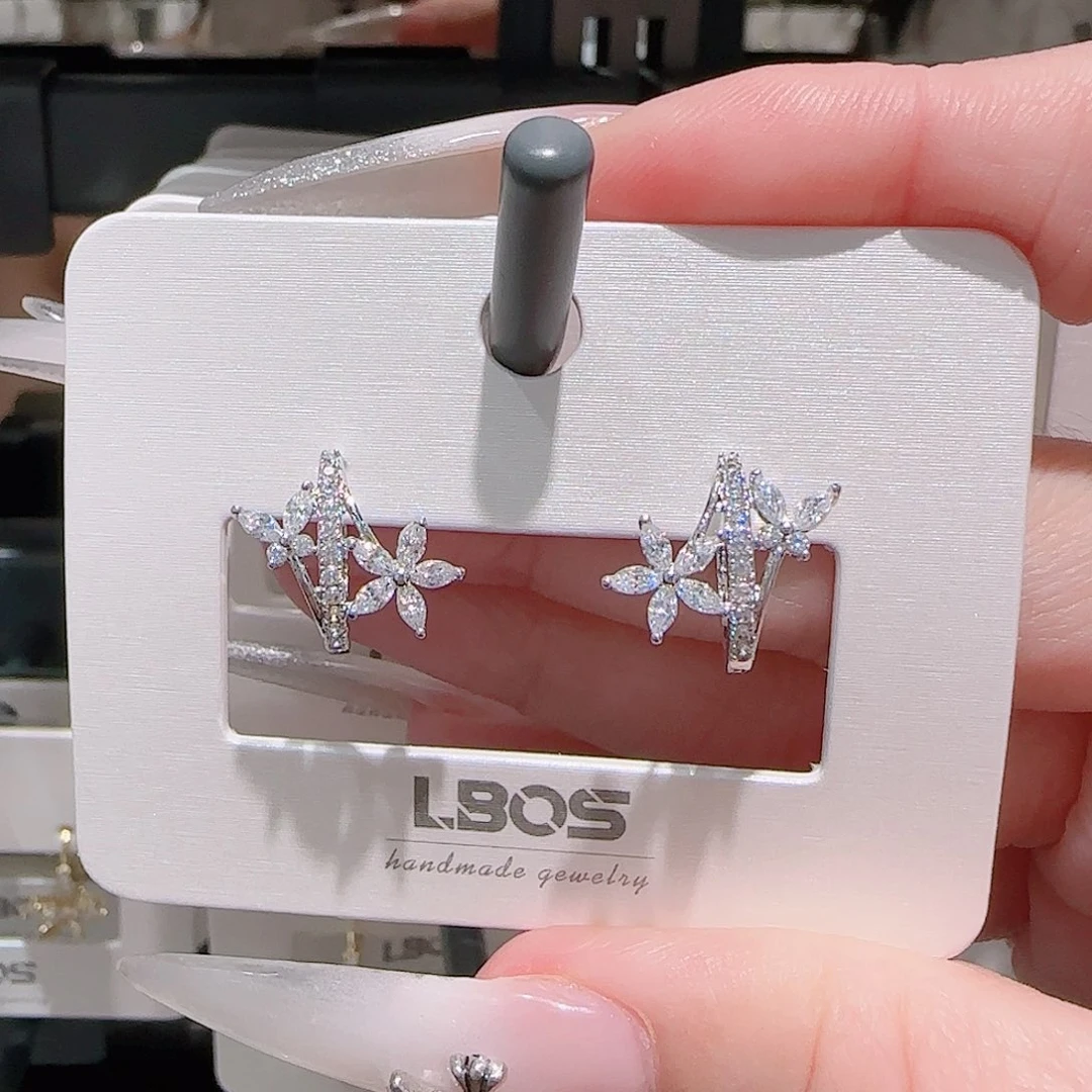 铜合金925银锆石耳环