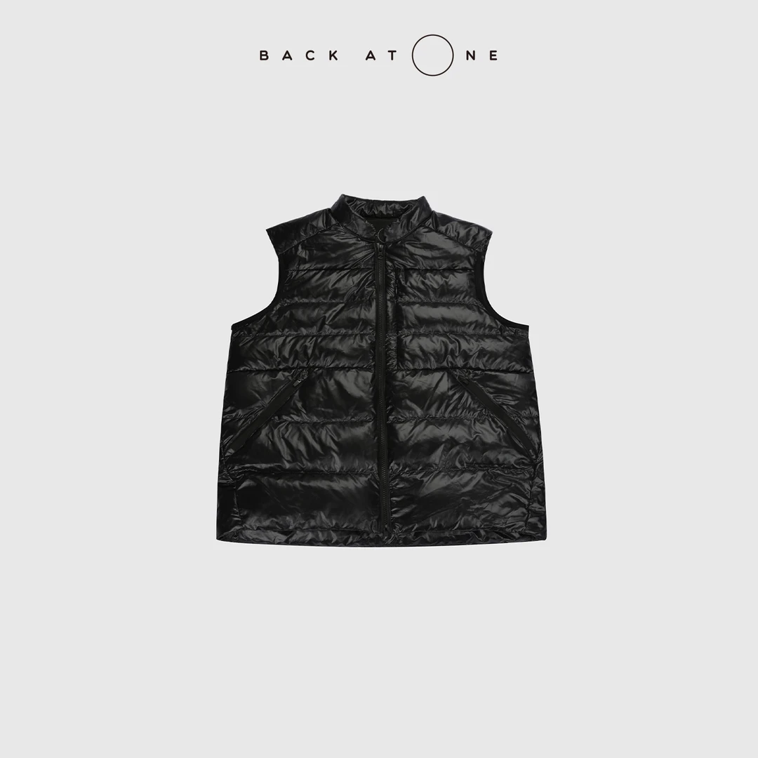 BACKATONE“温度胶囊”时尚小立领双开拉链鹅绒马甲 BFF-1EE376Q-C