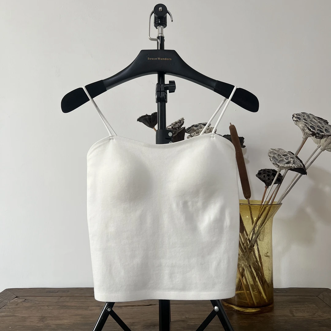 【夏款】极简风时尚气质简约自带胸垫修身款百搭可外穿美背吊带背心