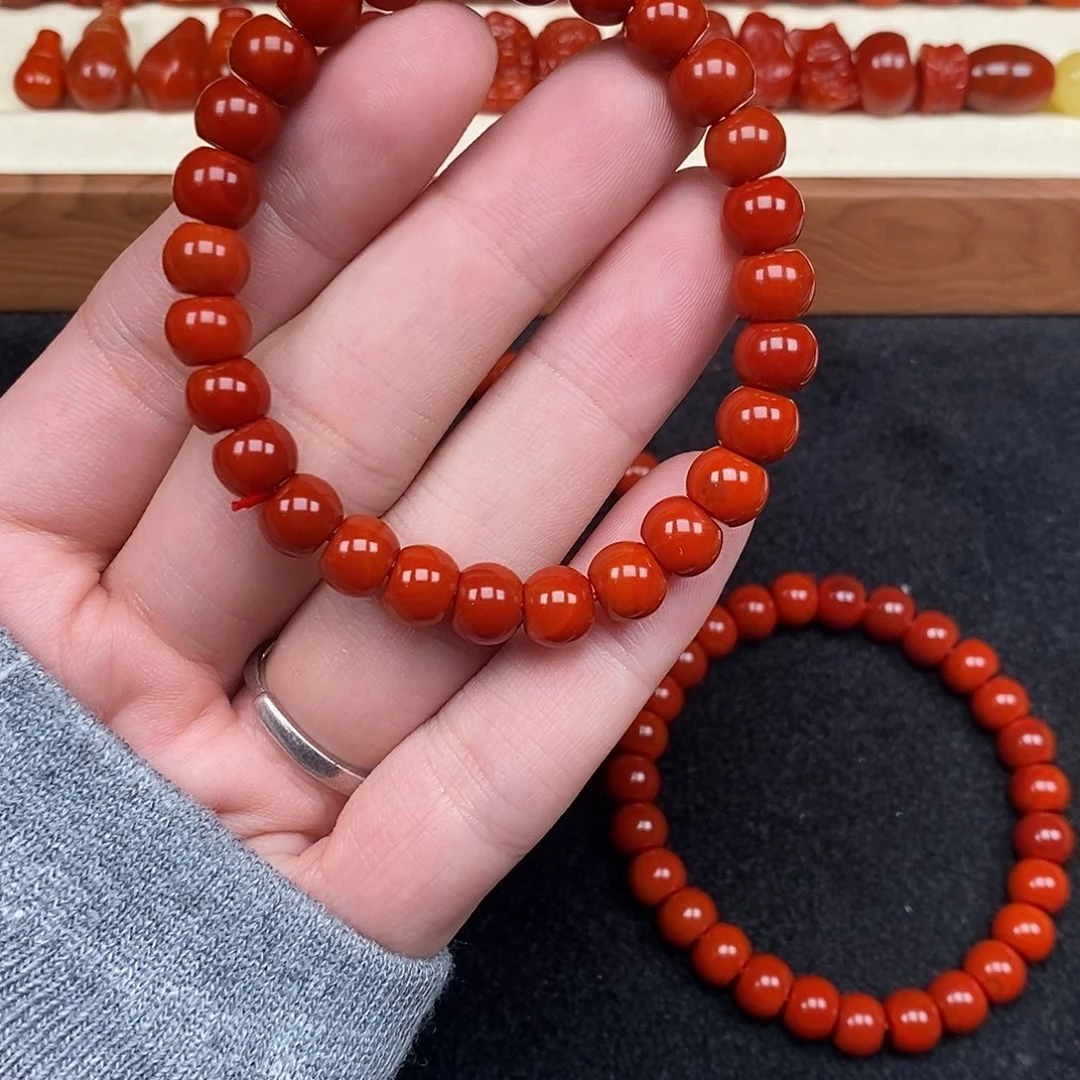 南红玛瑙未镶嵌手链