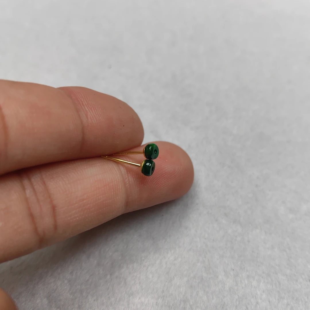 天然翡翠A货耳钉 时间 百搭