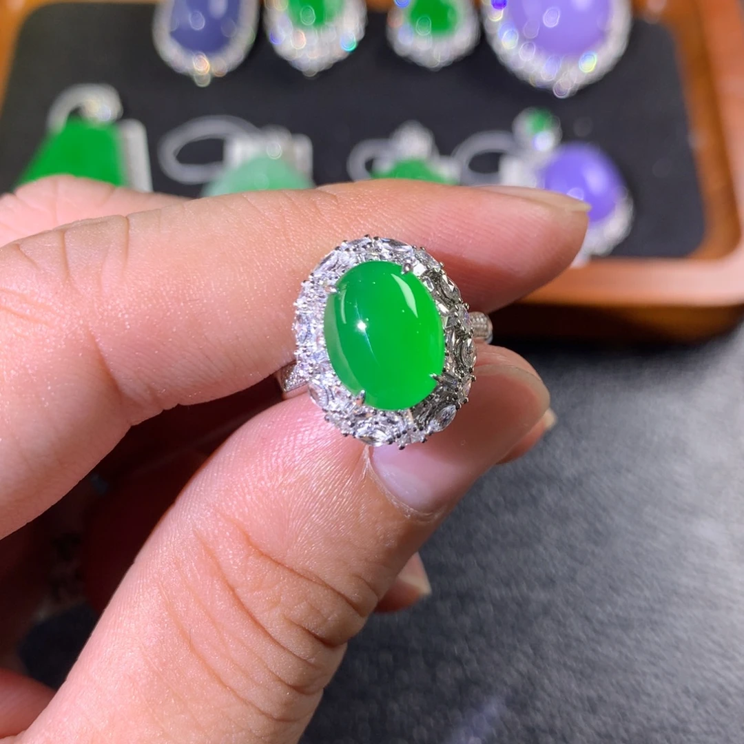 翡翠18K金镶嵌戒指两用款