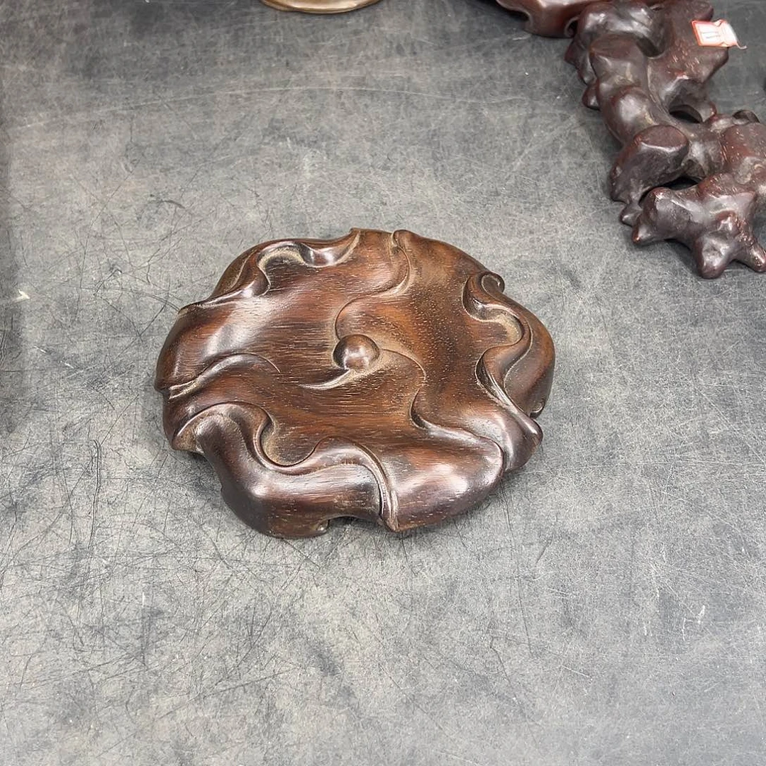 用****9花梨木荷花型底座