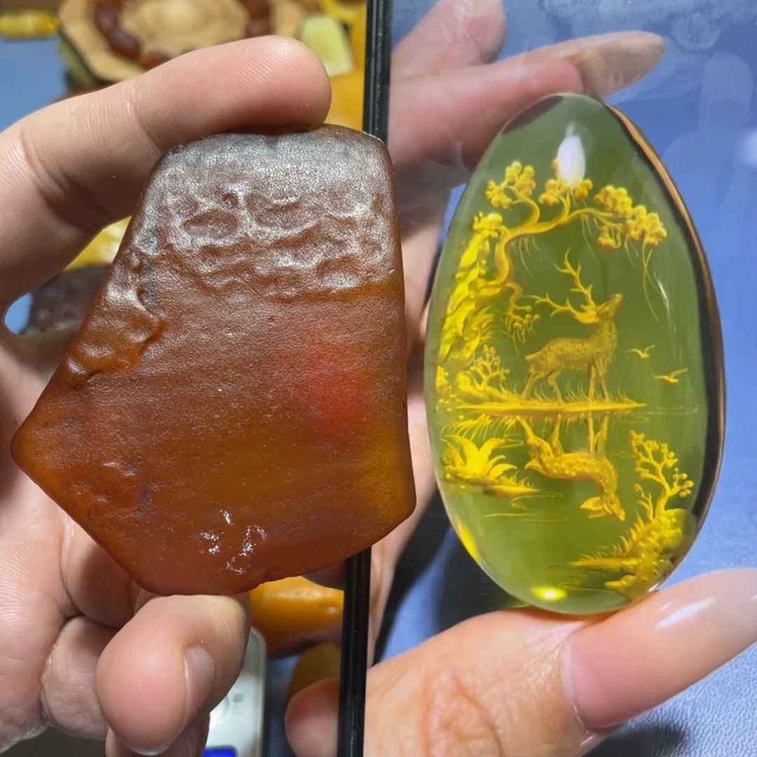 定制蜜蜡未镶嵌一路有你，等各种阴雕