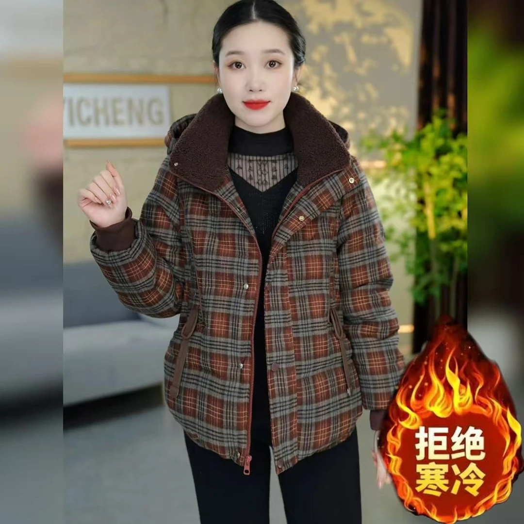 冬季新款加厚保暖外套休闲大码韩版洋气女装时尚百搭女士外套