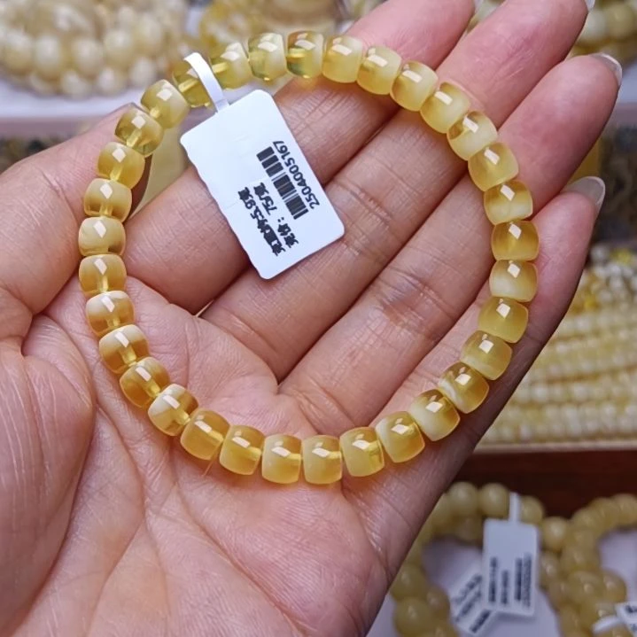 未镶嵌蜜蜡手串6.8精工直切手串