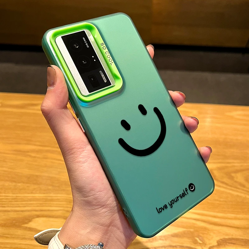 适用红米K80手机壳简约笑脸K70pro镭射note14磨砂60硬壳K50男turb