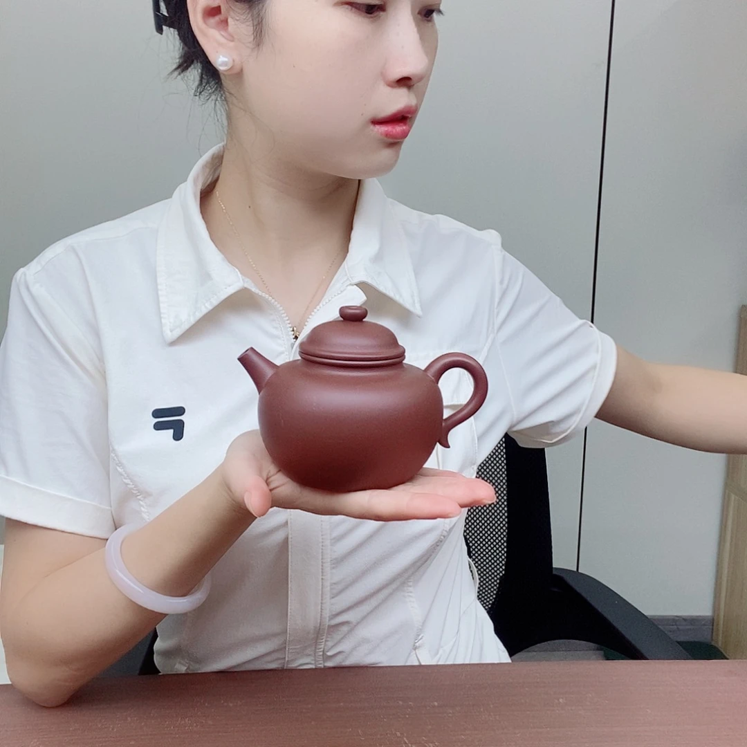 茶壶紫砂紫泥圈钮容量260cc