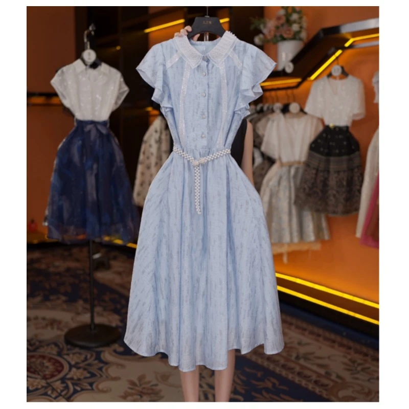 【vian专属】夏季设计师轻奢显瘦法式高级感收腰连衣裙LOVES-A1035