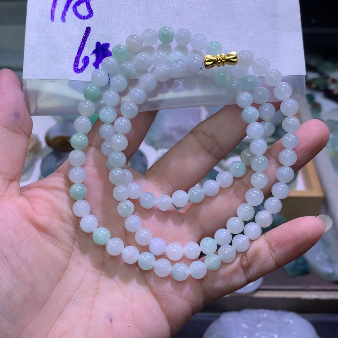 未镶嵌定制翡翠珠链卡6