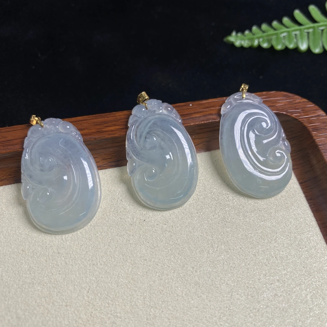 思懿手镯之家18K翡翠如意约20*32*3mm-11467-TY-多样性发一芊芊