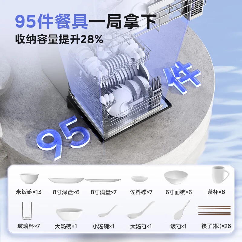 华凌洗碗机嵌入式13套大容量华凌神机VIE8pro一级水效105℃热风